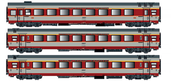 LSmodels 40801AC - 3er Set GC Personenwagen SNCF, Ep.IV, Jules Verne, B, AC
