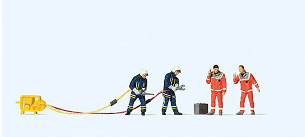 Preiser 10625 - Feuerwehrmänner in moderner Einsatzkleidung