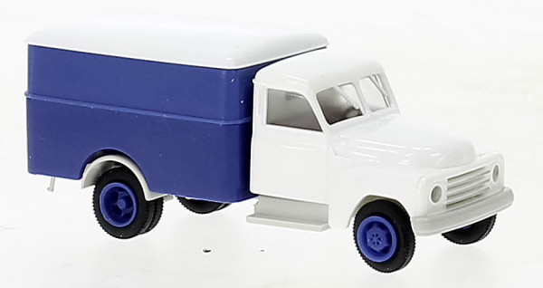 Brekina 37148 - Hanomag L 28 Koffer weiss, blau, 1950,