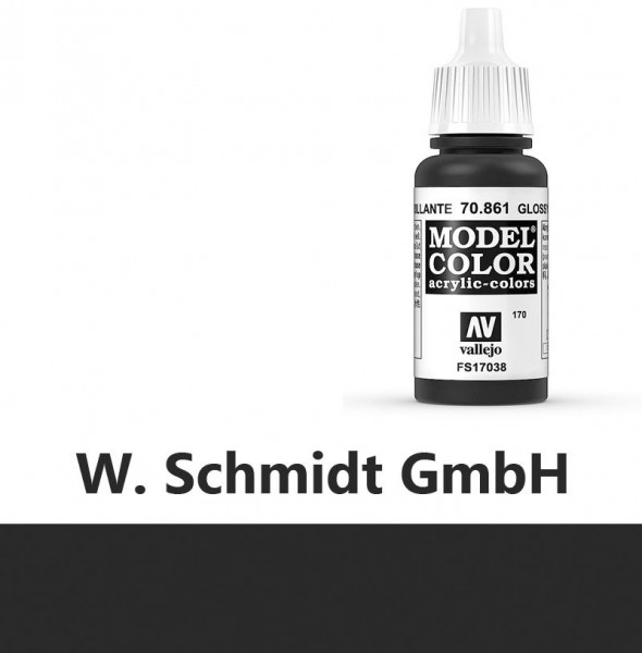 Vallejo 770861 - Model Color Farbe Tiefschwarz, Glänzend, 17 ml