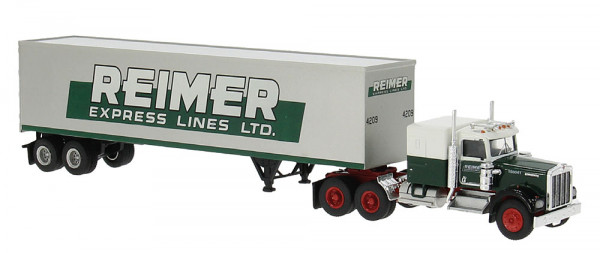 Brekina 86258 - Kenworth W900 Koffersattelzug "Reimers"