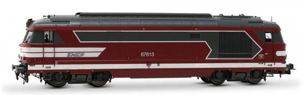 Jouef HJ2464S - SNCF 6erachsige dieselelektrische Mehrzwecklokomotive BB 67613 in roter „Capitole“-F