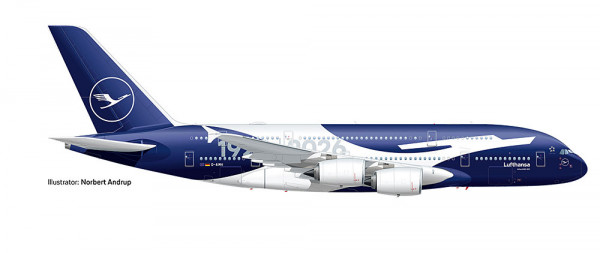 Herpa 574112 Lufthansa Airbus A380 "100 Jahre"