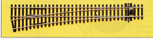 Peco SLE189 - Code75 Weiche links 12*, Länge: 258mm, großer Radius 1524mm, leitendes Herzstück