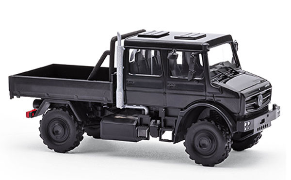 Busch 51085 - MB Unimog U5023, Doppelkabine, schwarz mit Bügel
