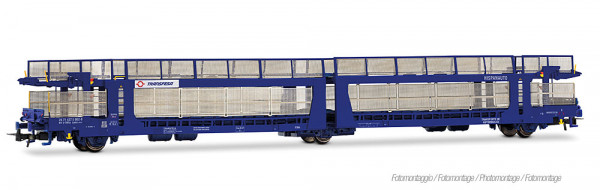 Rivarossi HR6719 - Transfesa, 3-achs. Autotransportwagen, Bauart Laeks 63C „Hispanauto”, blaue Farbg