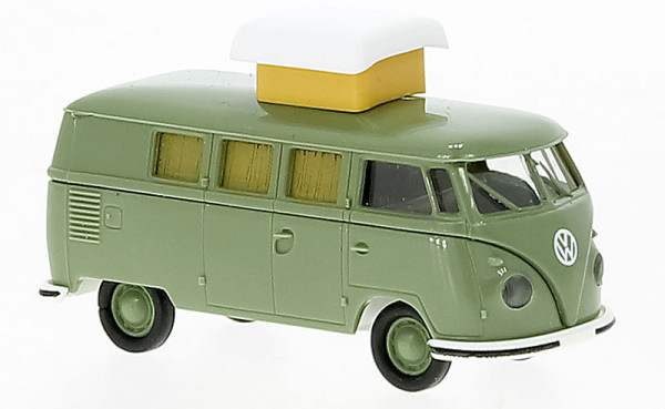 Brekina 31616 - VW T1b Camper mit Hubdach grün, 1960,