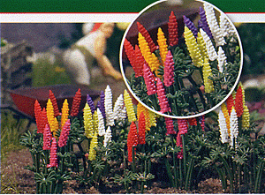 Busch 1218 - Zier-Lupinen, Bausatz für 16 Lupinenstauden