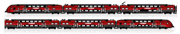 Jägerndorfer JC46100 - ÖBB Triebzug Rh 4706 KISS, 6-teilig Ep.6, ÖBB Railjet Design