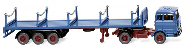 Wiking 055406 - MB Kubisch Rungensattelzug - azurblau