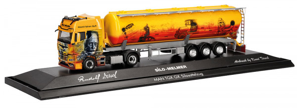 Herpa 122351 - MAN TGX GX Silo-Sattelzug "Silo Melmer/Rudolf Diesel" (A)