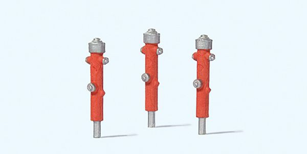 Preiser 17714 - Hydranten rot 3 Stck., Fertigm