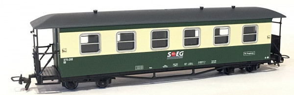 Bemo 3020871 - SOEG Personenwagen 4achs. 970-268 , grün/beige