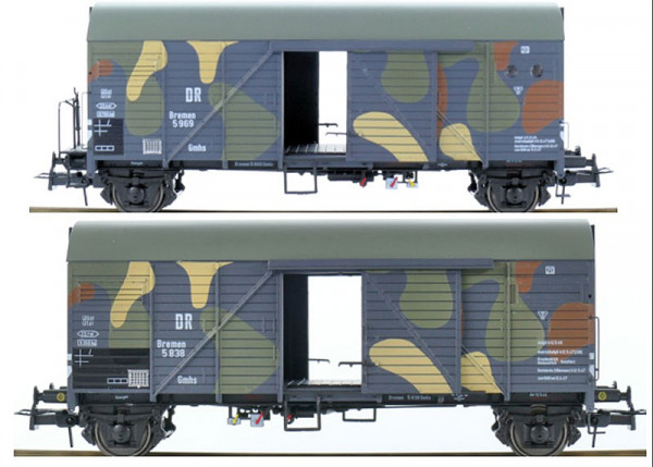 Exacttrain 23605 - DRB Set 2-teilig gedeckte Güterwagen Bremen jeweils mit und ohne Bremserbühne Ep.