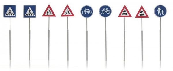 Artitec 316.033 - Verkehrsschilder Fußgänger, Fahrrad, Zug