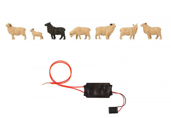 Faller 180236 - Set "Schafe" Figuren mit Mini-Sound-Effekt, 4 St.
