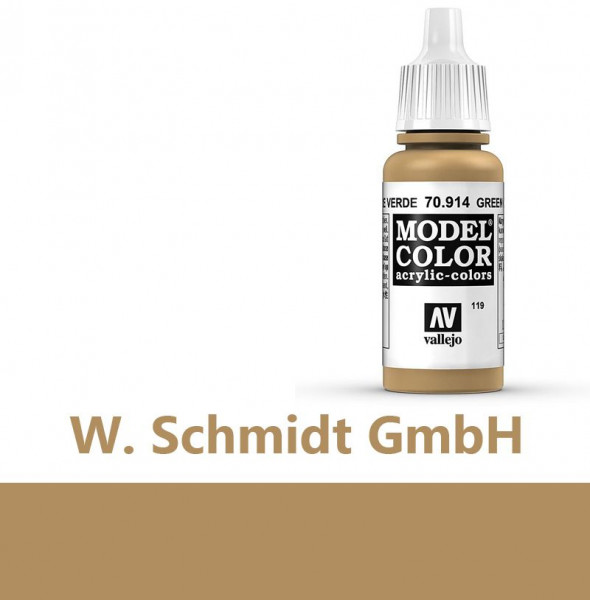 Vallejo 770914 - Model Color Farbe Grünocker, Matt, 17 ml