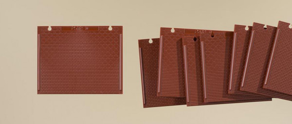Auhagen 80526 - Wände 2532D rot, je 46 x 37 mm