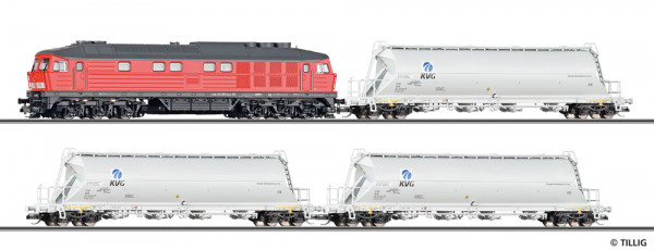 Tillig 01503 - Premium-Einsteiger-Set: Güterzug der DB AG bestehend aus Diesellokomotive BR 232 und