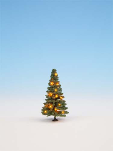 Noch 22121 - Beleuchteter Weihnachtsbaum, grün, mit 20 LEDs, 8 cm hoch