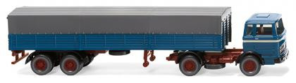 Wiking 051405 - MB Pritschensattelzug azurblau Bj.1968-74