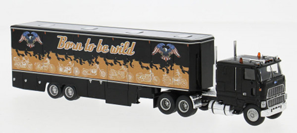 Brekina 85859 - Ford CLT 9000 Renntransport-SZ, schwarz, 1978,
