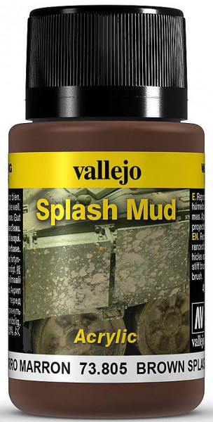 Vallejo 773805 - Weathering Schlamm-Spritzer, braun, 40 ml