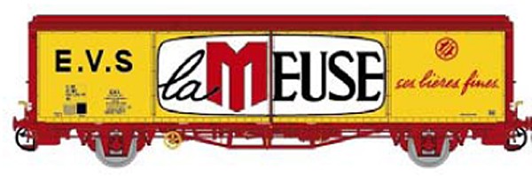 LSModels 30667.1 - SNCF Güterwagen Typ H rot/gelb mit Planenwänden Ep.4, "La Meuse", -Einzelwagen a