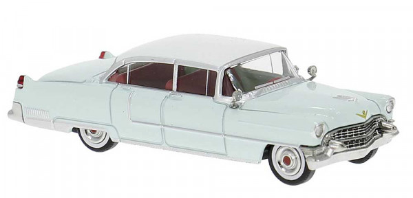 Brekina 18355 - Cadillac Fleetwood 1955, pastellblau/weiß