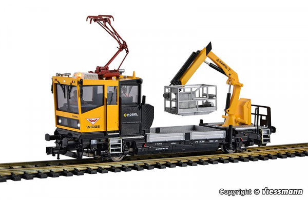 Viessmann 2618 - ROBEL Gleiskraftwagen 54.22 WIEBE mit Prüfpantograph und Arbeitskorb, Funktionsmode