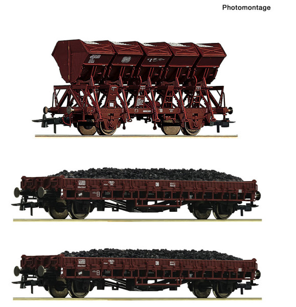 Roco 6600370 - DB 3er Set Schotterzug DB E3