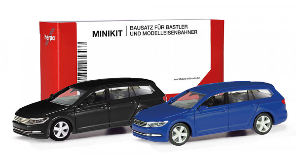 Herpa 013772-003 - MiniKit VW Passat Variant schwarz und ultramarinblau (2 Stück)