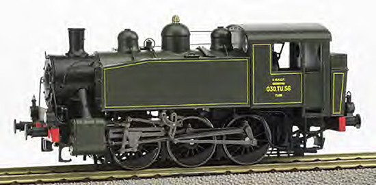 REE MB-102S - SNCF Dampflok Reihe 030 TU 56 Ep.3, grün mit gelben Streifen Region Ouest, mit DCC-Dec