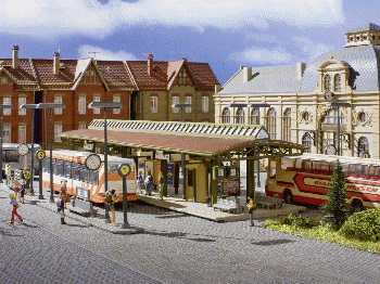 Vollmer 45149 - Busstation, Bausatz (ohne Bus)