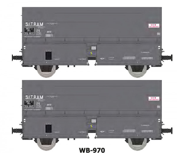 REE WB-970 - SNCF Set 2-teilig Kohletransportwagen STEMI 56 Ep.3, "Sitram"