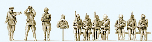 Preiser 16621 - Infanteristen aufgesessen UdSSR 1943-45 11 unbemalte Figuren Bausatz