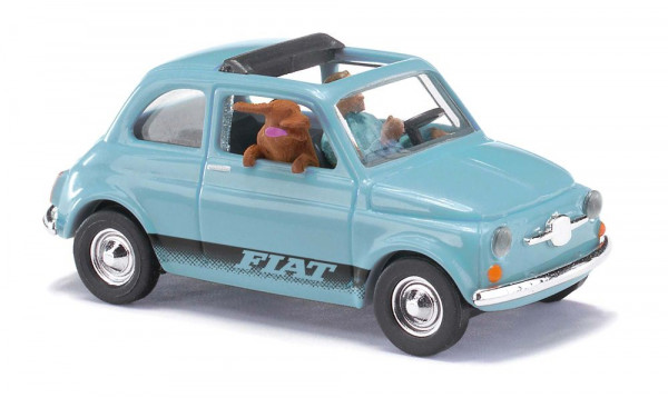 Busch 48735 - Fiat 500 mit Fahrer und Hund