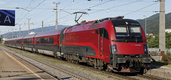 Piko 58132 - ÖBB Set "Railjet" 4-teilig Ep.6 mit Rh 1216, 2 Personen- und 1 Steuerwagen, AC-digital