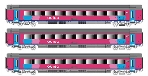LSmodels 43558AC - SNCB Set 3-teilig Reisezugwagen OUIGO Ep.6, AC