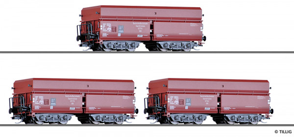 Tillig 01139 - Güterwagenset der DRG, bestehend aus drei Selbstentladewagen OOt Saarbrücken, Ep. II