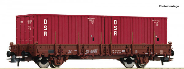 Roco 6600138 - DR Schwenkrungenwagen Ks Ep. 4, beladen mit 2x 20`Container "DSR"