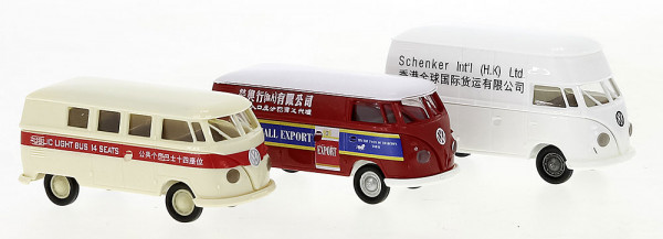 Brekina 90496 - Set VW T1b 3 Modelle 1960, Asien,