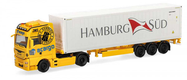 Herpa 321969 - MAN TGX XXL Euro6c Kühlcontainer-Sattelzug "Acargo/Hamburg Süd"