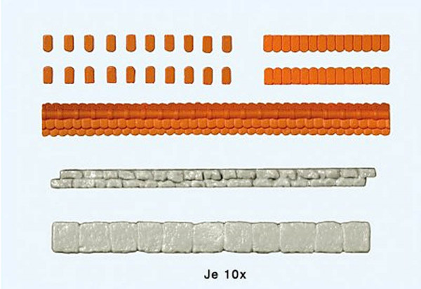 Preiser 18218 - Mauerabdeckungen aus Dachziegeln und Natursteinplatten
