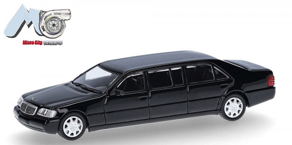 Herpa 87MC000103 Mercedes-Benz S600 Pullmann, schwarz