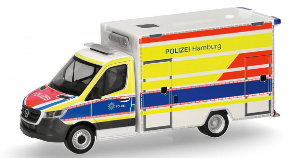 Herpa 099332 - Mercedes-Benz Sprinter 18 Fahrtec RTW "Polizei Hamburg"