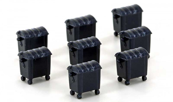 LC-Minis - LC46001 - 8er Set Mülltonnen, groß, schwarz