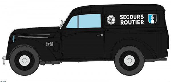 REE CB-201 - Renault Juvaquatre Kasten schwarz"Secours Routier"