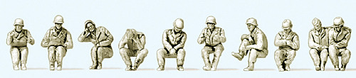 Preiser 16622 - Geschützbedienung aufgesessen Luftwaffe Deutsches Reich 1939-45 10 unbemalte Figuren