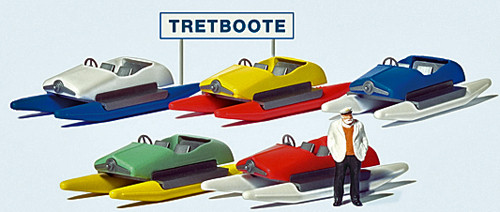 Preiser 10685 - Tretbootverleih, 5 Boote